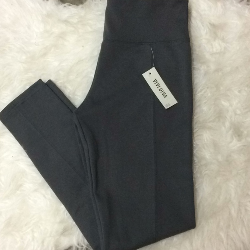 Vivi Diva‎ dark gray work out legging pant